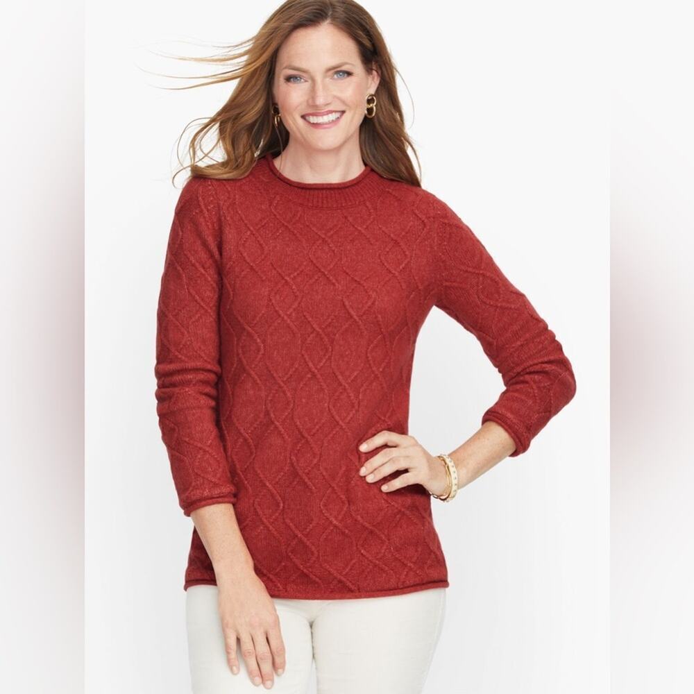 Talbots CABLEKNIT ROLL NECK SWEATER SZ‎ XS